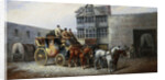 The Bristol Stagecoach Leaving the Fourteen Stars Tavern by John Charles Maggs