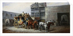The Bristol Stagecoach Leaving the Fourteen Stars Tavern by John Charles Maggs
