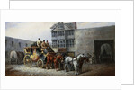 The Bristol Stagecoach Leaving the Fourteen Stars Tavern by John Charles Maggs
