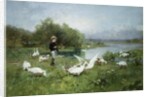Tending the Geese by Luigi Chialiva