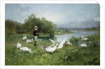 Tending the Geese by Luigi Chialiva