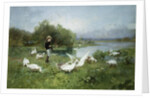 Tending the Geese by Luigi Chialiva