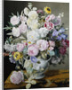A Still Life of Flowers on a Marble Ledge by Cyane Lecoq de Boisbaudran