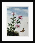 Early 19th-Century Chinese Watercolor of Pink Flowers by Anonymous