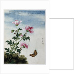 Early 19th-Century Chinese Watercolor of Pink Flowers by Anonymous