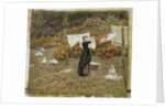 Hanging the Washing, a Beautiful Spring Morning by Helen Allingham