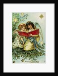 A Merry Christmas Postcard with Two Angels by Anonymous