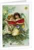 A Merry Christmas Postcard with Two Angels by Anonymous