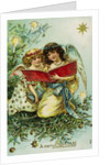 A Merry Christmas Postcard with Two Angels by Anonymous