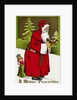 A Merry Christmas Postcard with Santa Claus Holding a Toy by Anonymous