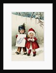 Bonne Annee Postcard with Two Children by Anonymous