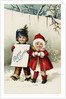 Bonne Annee Postcard with Two Children by Anonymous