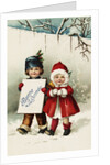 Bonne Annee Postcard with Two Children by Anonymous