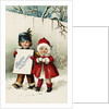 Bonne Annee Postcard with Two Children by Anonymous