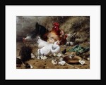 A Family of Chickens by Eugene Remy Maes