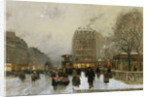 A Paris Street Scene in Winter by Luigi Loir