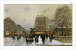 A Paris Street Scene in Winter by Luigi Loir