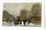 A Paris Street Scene in Winter by Luigi Loir