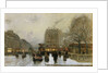 A Paris Street Scene in Winter by Luigi Loir