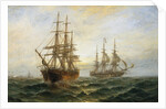 A Frigate Outward Bound Off Shoeburyness by Claude Thomas Stanfield Moore