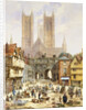 A View of Lincoln Cathedral, England by Louise Rayner