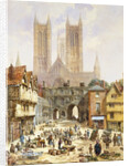 A View of Lincoln Cathedral, England by Louise Rayner
