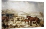 The Farmyard in Winter by Edwin Frederick Holt