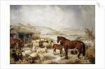 The Farmyard in Winter by Edwin Frederick Holt