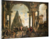 A Capriccio of the Ruins of Rome by the School of Giovanni Paolo Panini by Anonymous