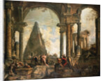 A Capriccio of the Ruins of Rome by the School of Giovanni Paolo Panini by Anonymous