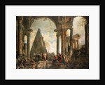 A Capriccio of the Ruins of Rome by the School of Giovanni Paolo Panini by Anonymous