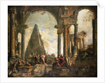 A Capriccio of the Ruins of Rome by the School of Giovanni Paolo Panini by Anonymous