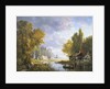 A River Scene in France by Charles Euphrasie Kuwasseg