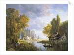 A River Scene in France by Charles Euphrasie Kuwasseg