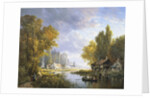 A River Scene in France by Charles Euphrasie Kuwasseg