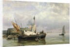 Fishermen near Rotterdam, Holland by Hermanus Koekkoek the Younger