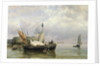 Fishermen near Rotterdam, Holland by Hermanus Koekkoek the Younger
