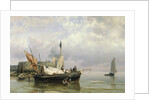 Fishermen near Rotterdam, Holland by Hermanus Koekkoek the Younger