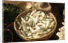 Basket of White Eggplants at the Market by Anonymous