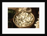 Basket of White Eggplants at the Market by Anonymous