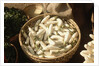 Basket of White Eggplants at the Market by Anonymous
