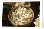 Basket of White Eggplants at the Market by Anonymous