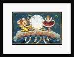 A Happy New Year Postcard with Father Time and a Young Girl by Anonymous