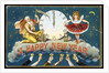 A Happy New Year Postcard with Father Time and a Young Girl by Anonymous
