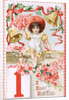 A Happy New Year Postcard with a Little Girl and Bells by Anonymous