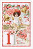 A Happy New Year Postcard with a Little Girl and Bells by Anonymous
