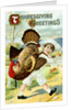 Thanksgiving Greetings Postcard with a Boy Carrying a Turkey by Anonymous