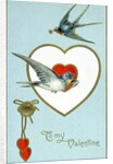 To My Valentine Postcard with Swallows by Anonymous