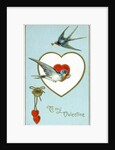 To My Valentine Postcard with Swallows by Anonymous
