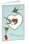 To My Valentine Postcard with Swallows by Anonymous
